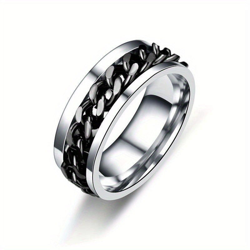 5pcs Men's 316 Stainless Steel 316 ring set - rotatable design multifunctional ring set, fashionable and trendy, ring set, birthday gift for boyfriend, husband and brother
